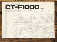 Pioneer CT-F1000 Casssette KCU Fold Out Schematic *Original*