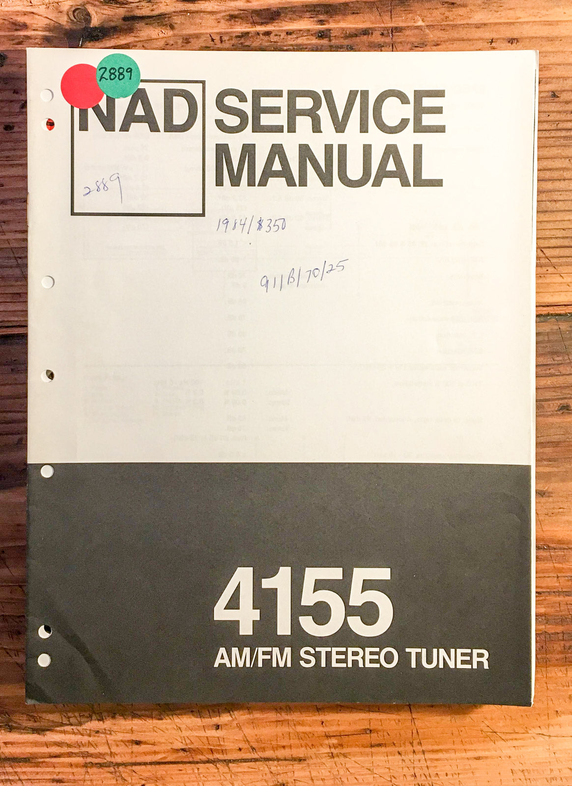 NAD Model 4155 Tuner  Service Manual *Original*