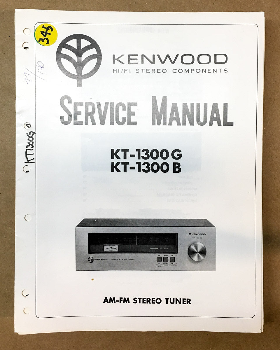Kenwood KT-1300 B G Tuner  Service Manual *Original*