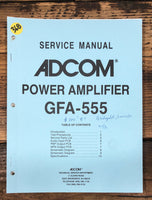 Adcom GFA-555 Amplifier  Service Manual *Original*