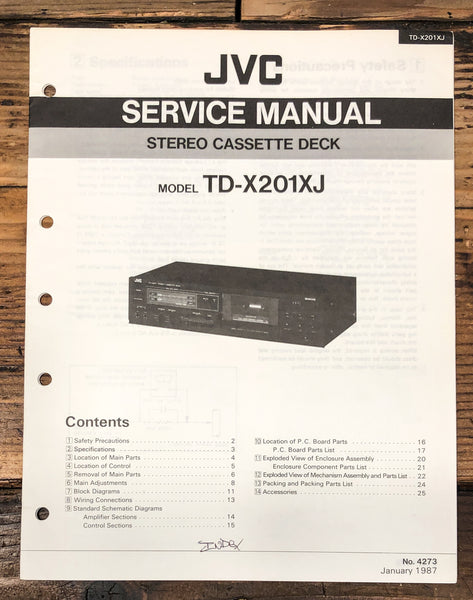 JVC TD-X201XJ TD-X201 XJ Cassette Service Manual *Original*