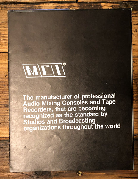 MCI JH-32 JH-416 JH-110 JH-16 Recording Equip. 10pg Brochure  *Original*