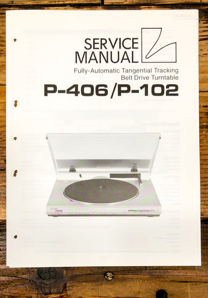 Luxman P-406 P-102 Turntable Service Manual *Original*