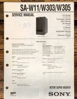 Sony SA-W11 SA-W303 SA-W305 Super Woofer  Service Manual *Original*