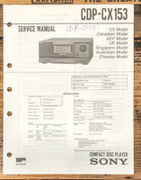 Sony CDP-CX153 CD Player  Service Manual *Original*