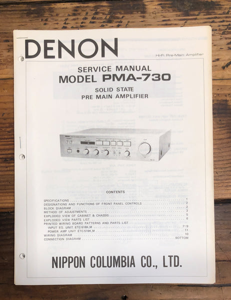 Denon PMA-730 Amplifier  Service Manual *Original*