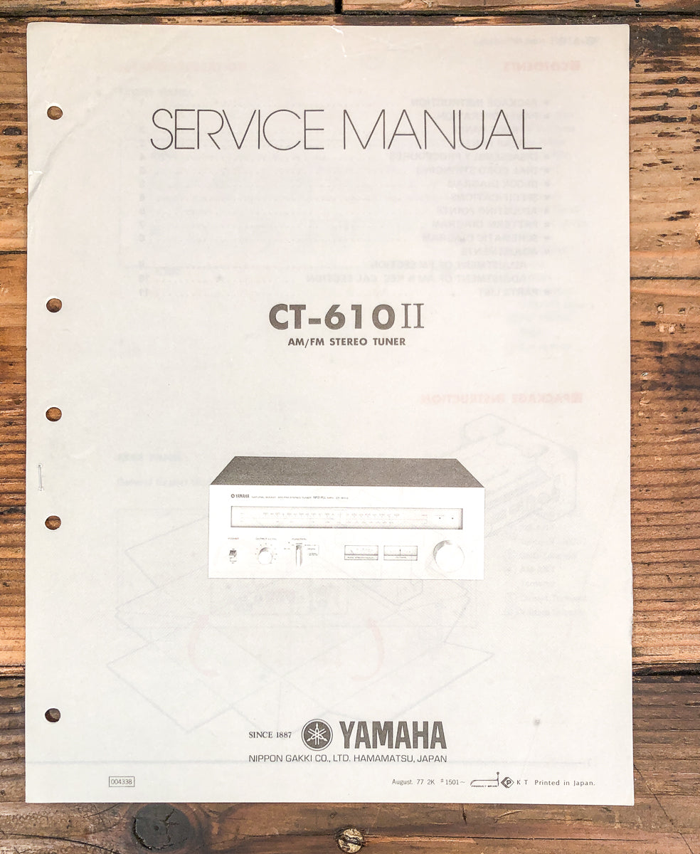 Yamaha CT-610 II MK2 Tuner Service Manual *Original*