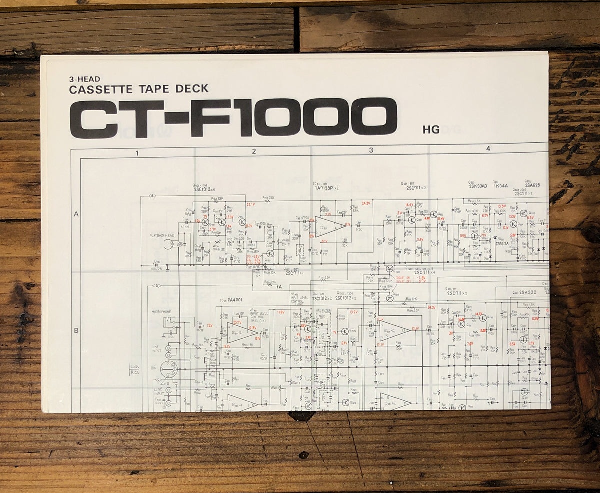 Pioneer CT-F1000 HG Cassette  Fold Out Schematic *Original*
