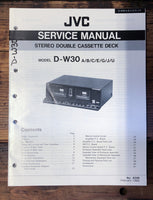 JVC D-W30 Cassette  Service Manual *Original*