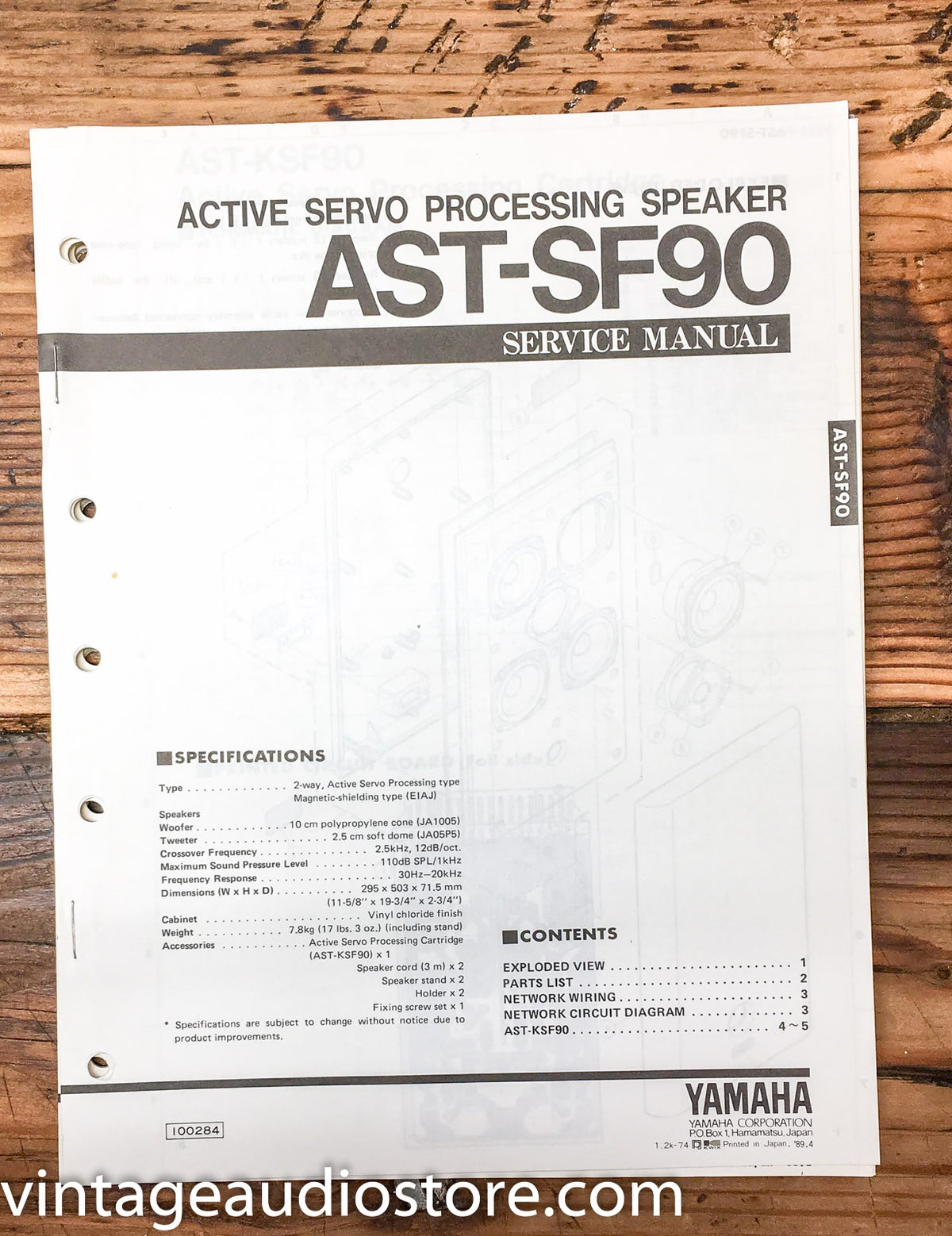 Yamaha AST-SF90 Speaker  Service Manual *Original*