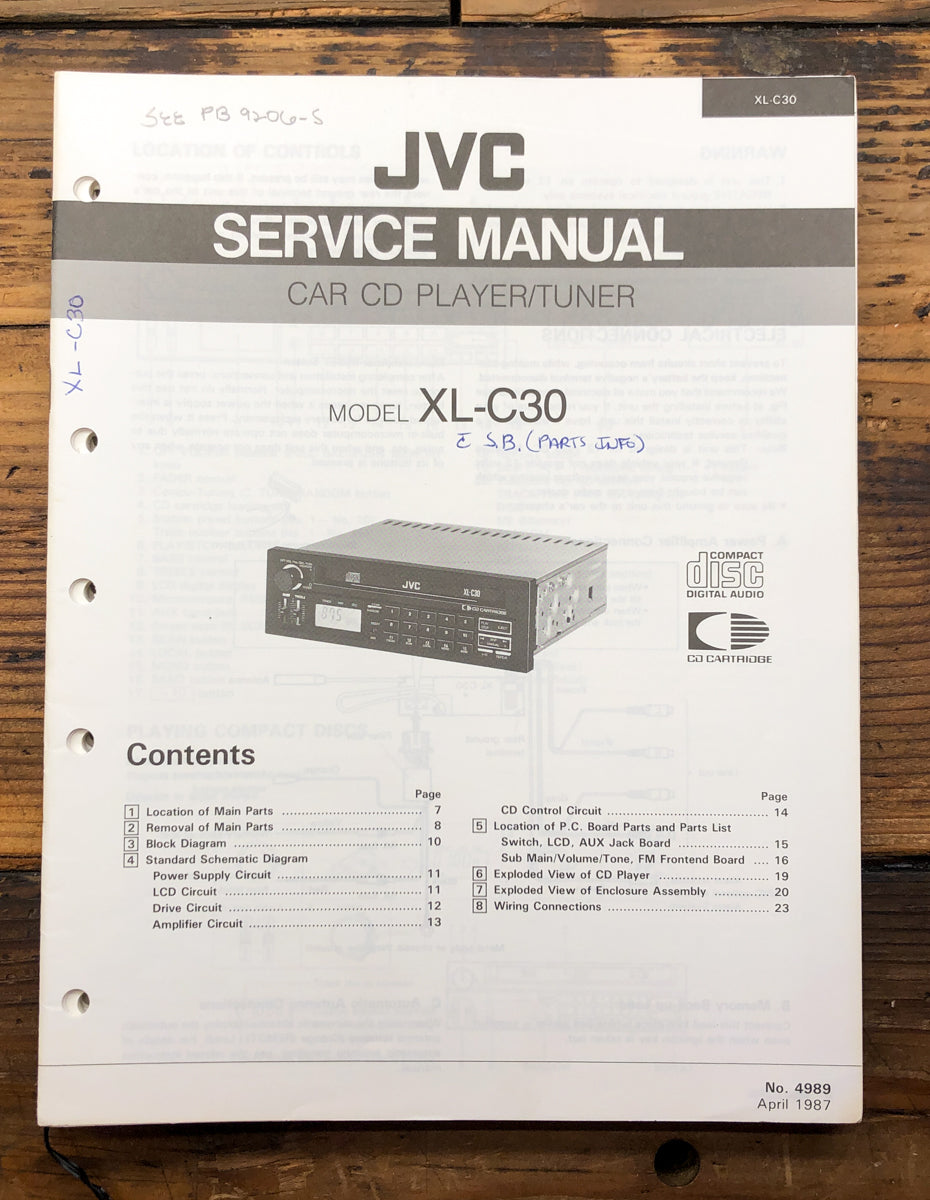 JVC XL-C30 Car Stereo  Service Manual *Original* #3