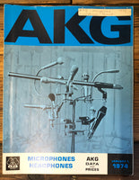 AKG  Microphones & Headphones 1974  C-24 -414 D-124E 7pg Dealer Brochure *Orig*