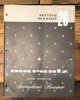 Marantz Model 26 Receiver  Service Manual *Original* #1