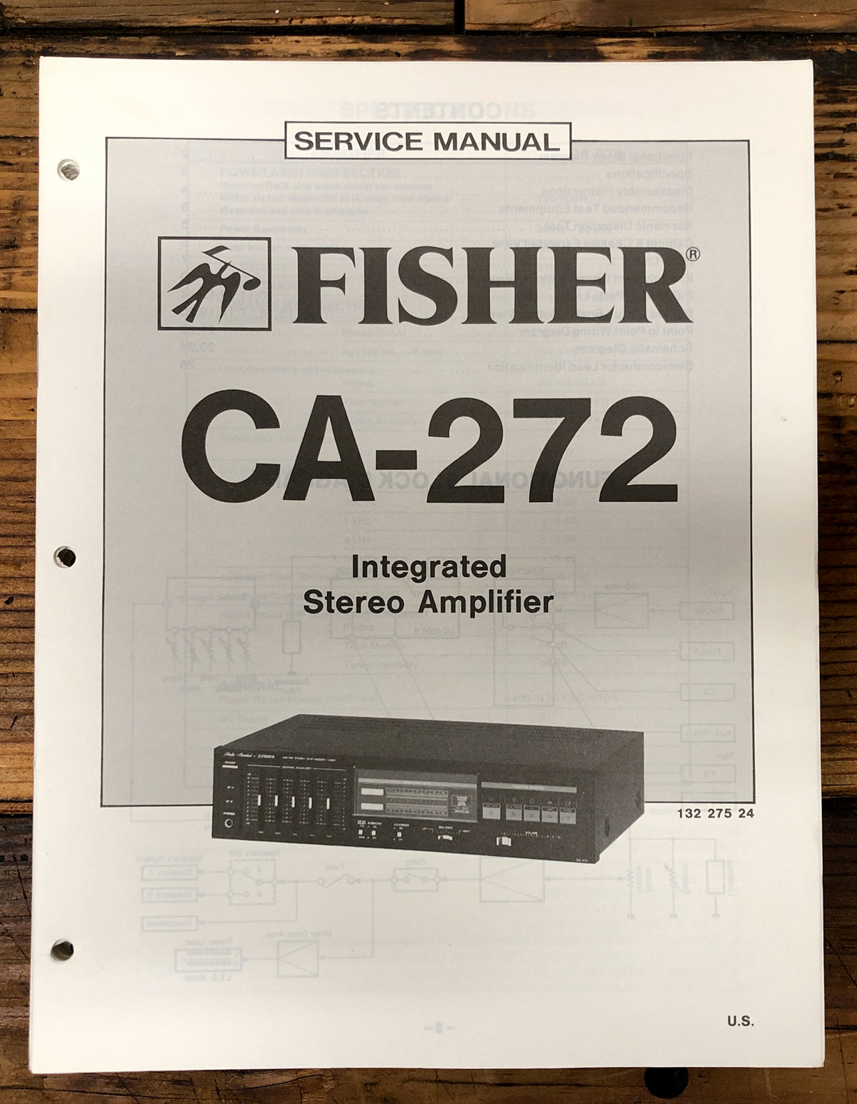 Fisher CA-272 Amplifier  Service Manual *Original*