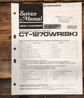 Pioneer CT-1270WR Cassette Service Manual *Original* #1