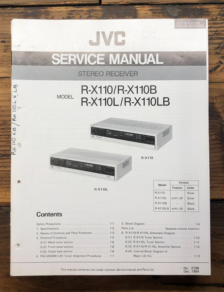 JVC RX-X110 R-X110B -X110L Receiver  Service Manual *Original* #2