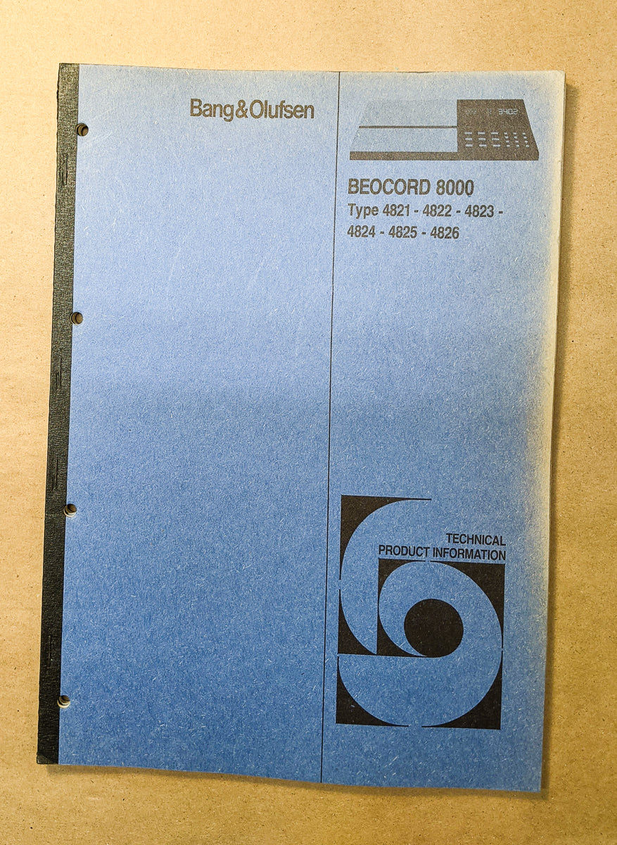 B&O Bang Olufsen Beocord 8000 Cassette Service Manual *Original* #1