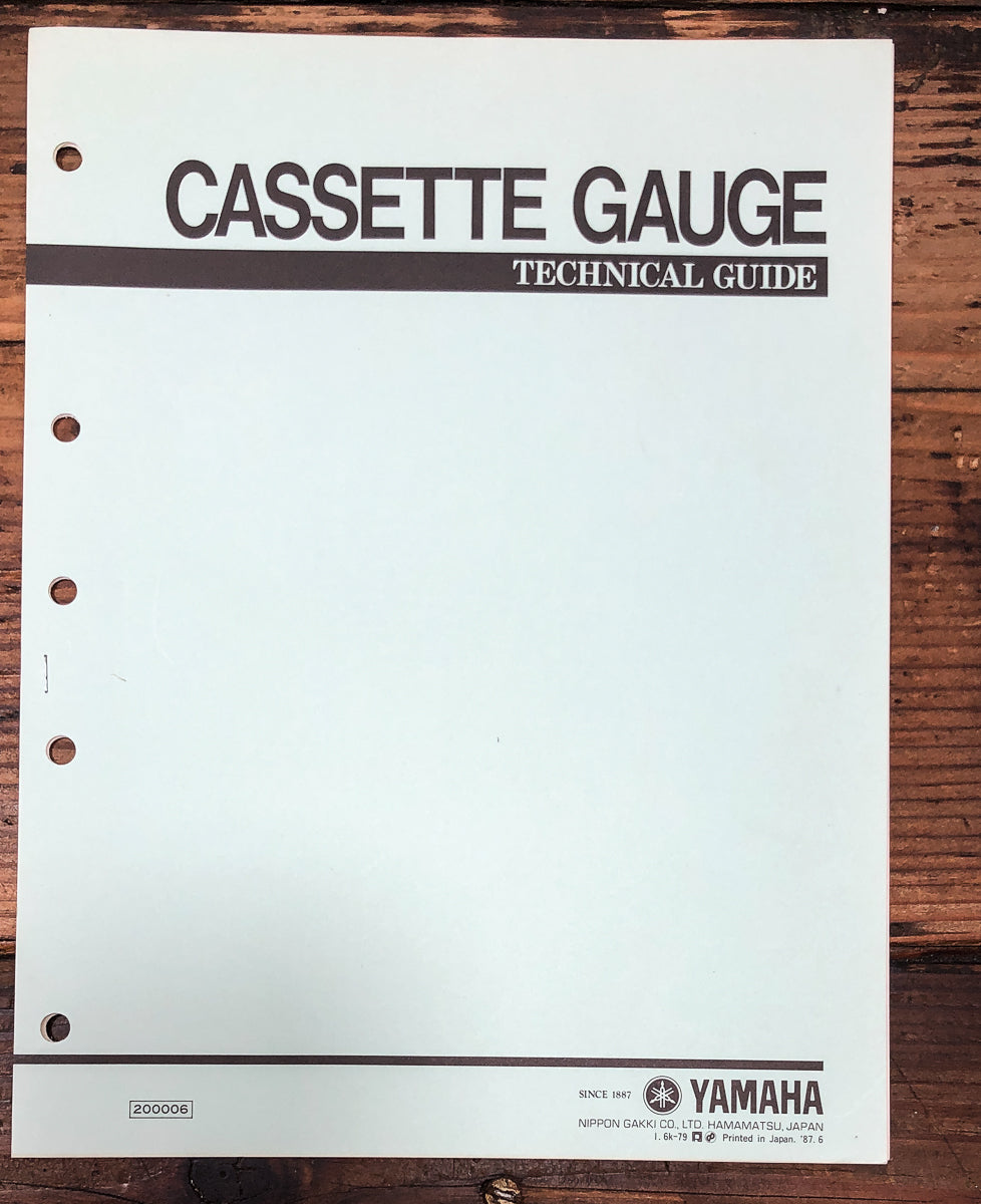 Yamaha Cassette Gauge   Technical Guide Manual *Original*