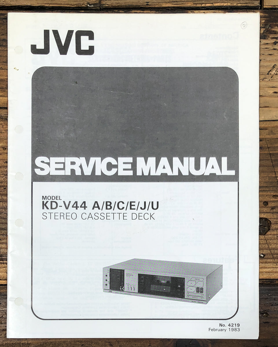 JVC KD-V44 Cassette Service Manual *Original*