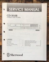 Sherwood CD3010R CD Player  Service Manual *Original*