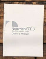 Nakamichi ST-7 Tuner  Owner / User Manual *Original*