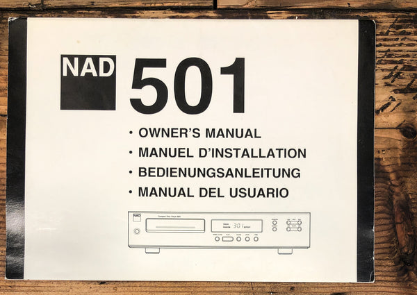 NAD Model 501 CD Player Service Manual *Original*
