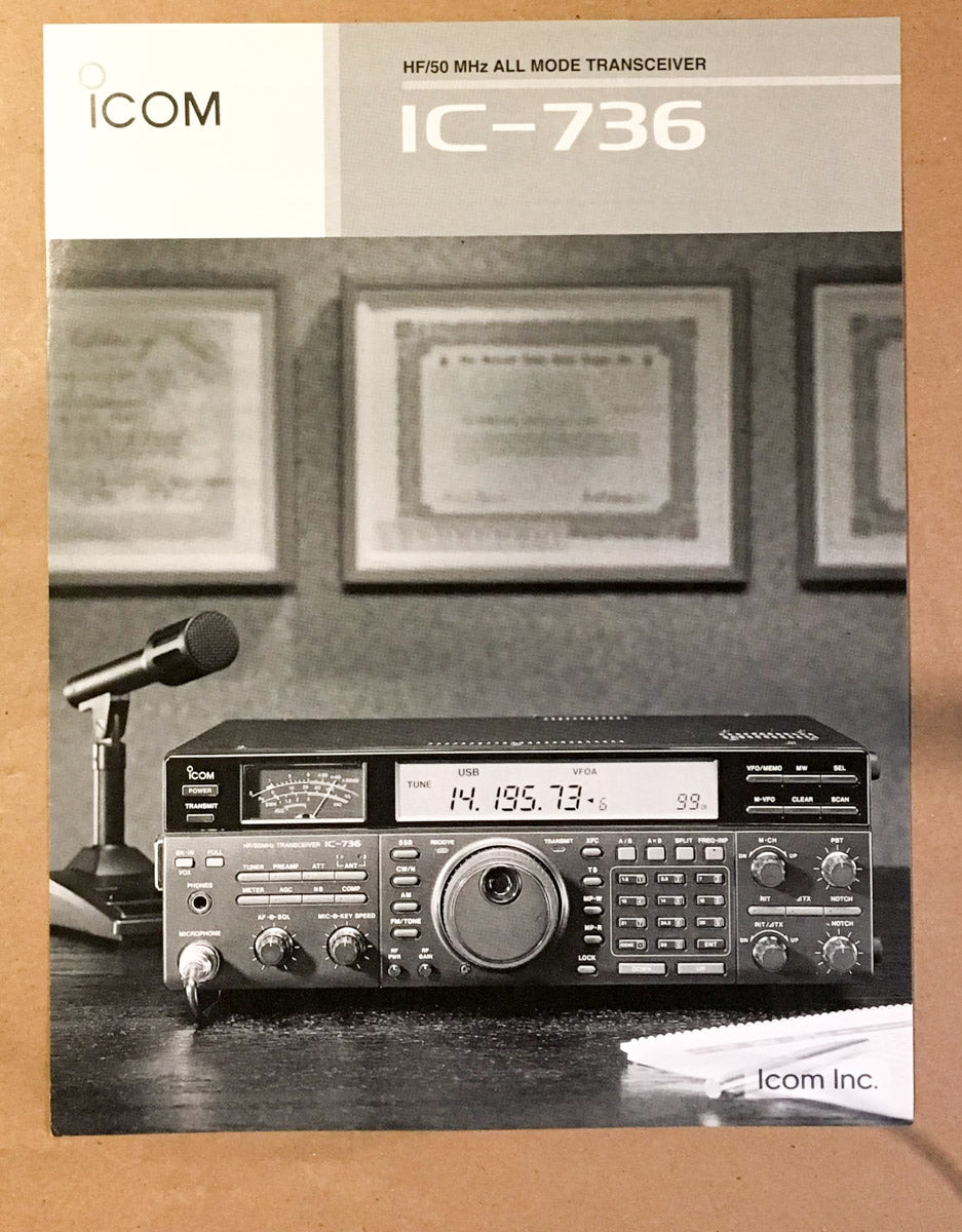 iCom IC-736HF Transceiver  3 pg. Dealer Brochure *Original*