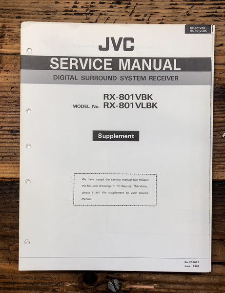 JVC RX-801V BK LBK Receiver Supp. Service Manual *Original*