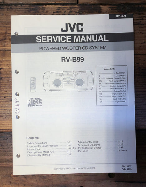 JVC RV-B99 Stereo  Service Manual *Original*