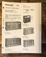 Philco H266 H286 H357 H358 H330 Console Stereo  Service Manual *Original*