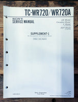 Sony TC-WR720 -WR720A Cassette Supp. Service Manual *Original*