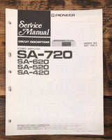 Pioneer SA-420 -520 -620 -720 Amplifier  Service Manual *Original*