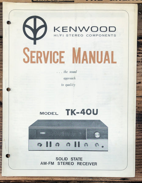 Kenwood TK-40U Receiver  Service Manual *Original*