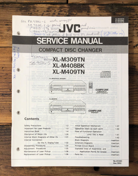 JVC XL-M309 XL-M408 XL-M409 CD Player  Service Manual *Original*