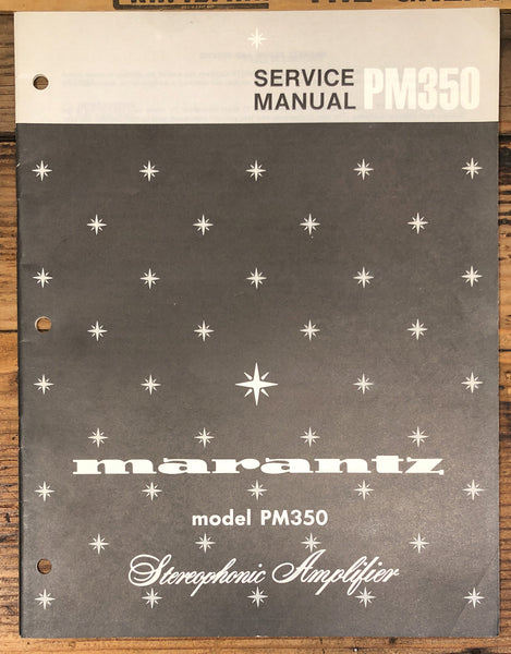 Marantz PM-350 PM350 Preamp / Preamplifier Service Manual *Original*