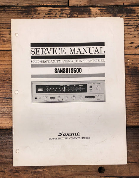 Sansui Model 3500 Receiver  Service Manual *Original*