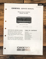Onkyo M-5890 Amplifier Service Manual *Original*