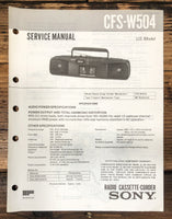 Sony CFS-W504 Radio Service Manual *Original*