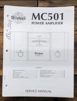 McIntosh MC501 MC-501 Amplifier  Service Manual *Original*