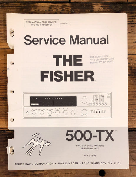 Fisher Model 500-TX Receiver  Service Manual *Original* #3