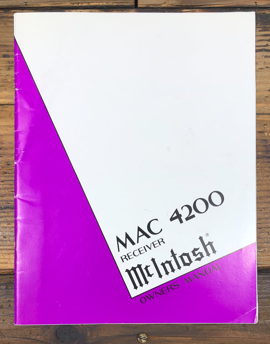 McIntosh MAC 4200 Receiver Owners / User Manual *Original*