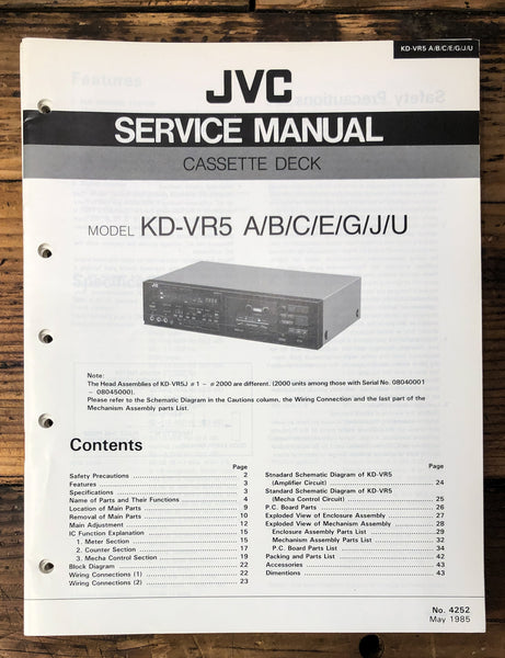 JVC KD-VR5 Cassette  Service Manual *Original*