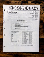 Sony HCD-D270 -G3100 -N255 Stereo Supp. Service Manual *Original*