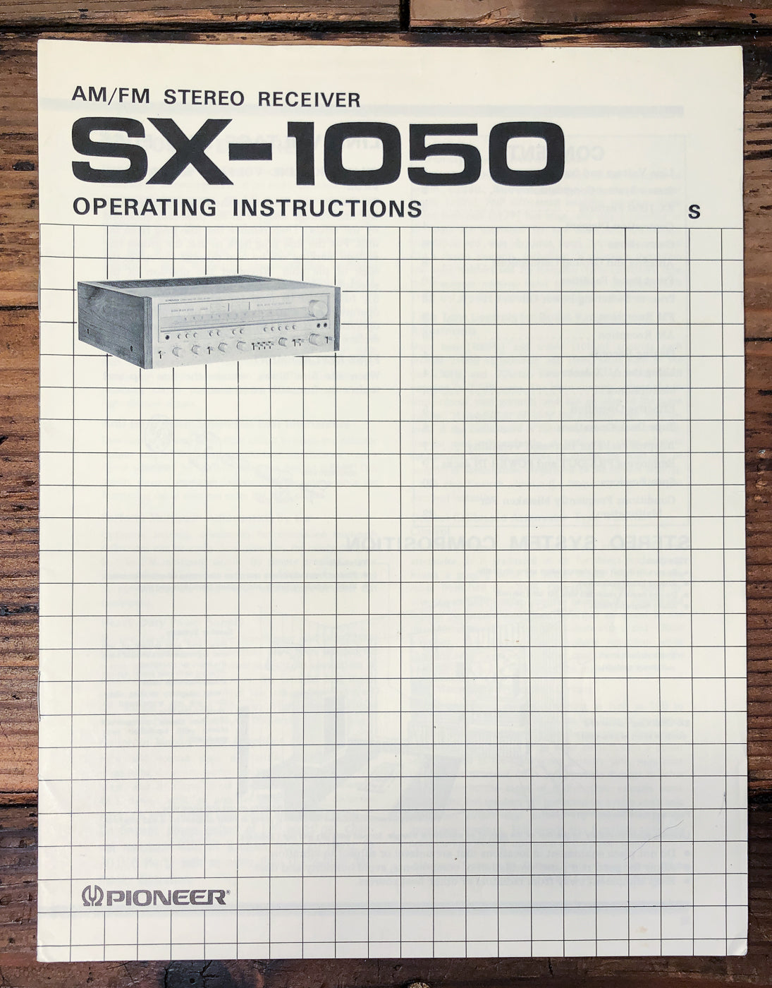 Pioneer SX-1050 Receiver Owners / User Manual *Original*