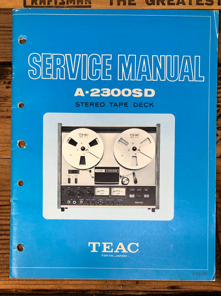 TEAC A-2300SD Reel to Reel  Service Manual *Original*