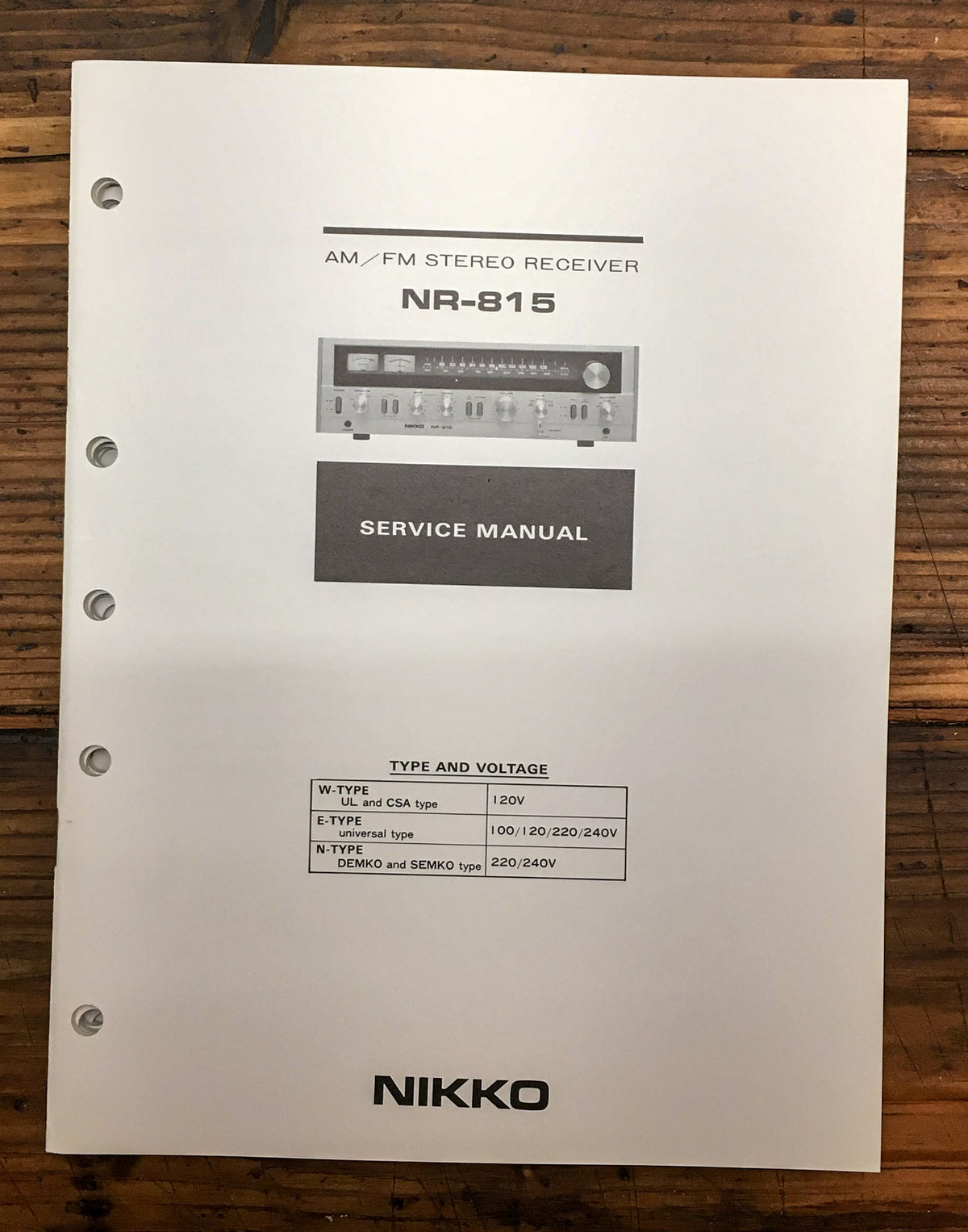 Nikko NR-815 Receiver  Service Manual *Original*