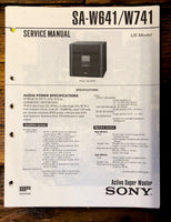 Sony SA-W641 SA-W741 Super Woofer  Service Manual *Original*