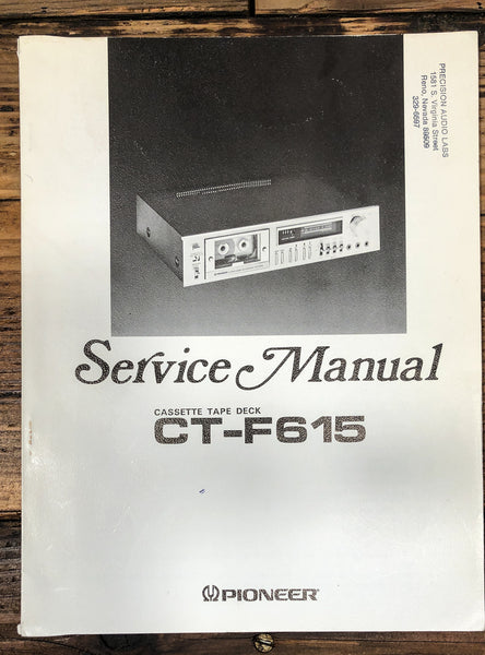 Pioneer CT-F615 Cassette Service Manual *Original*