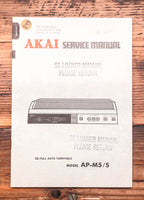 Akai AP-M5 Record Player / Turntable  Service Manual *Original*
