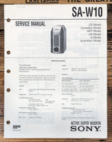 Sony SA-W10 Super Woofer  Service Manual *Original*
